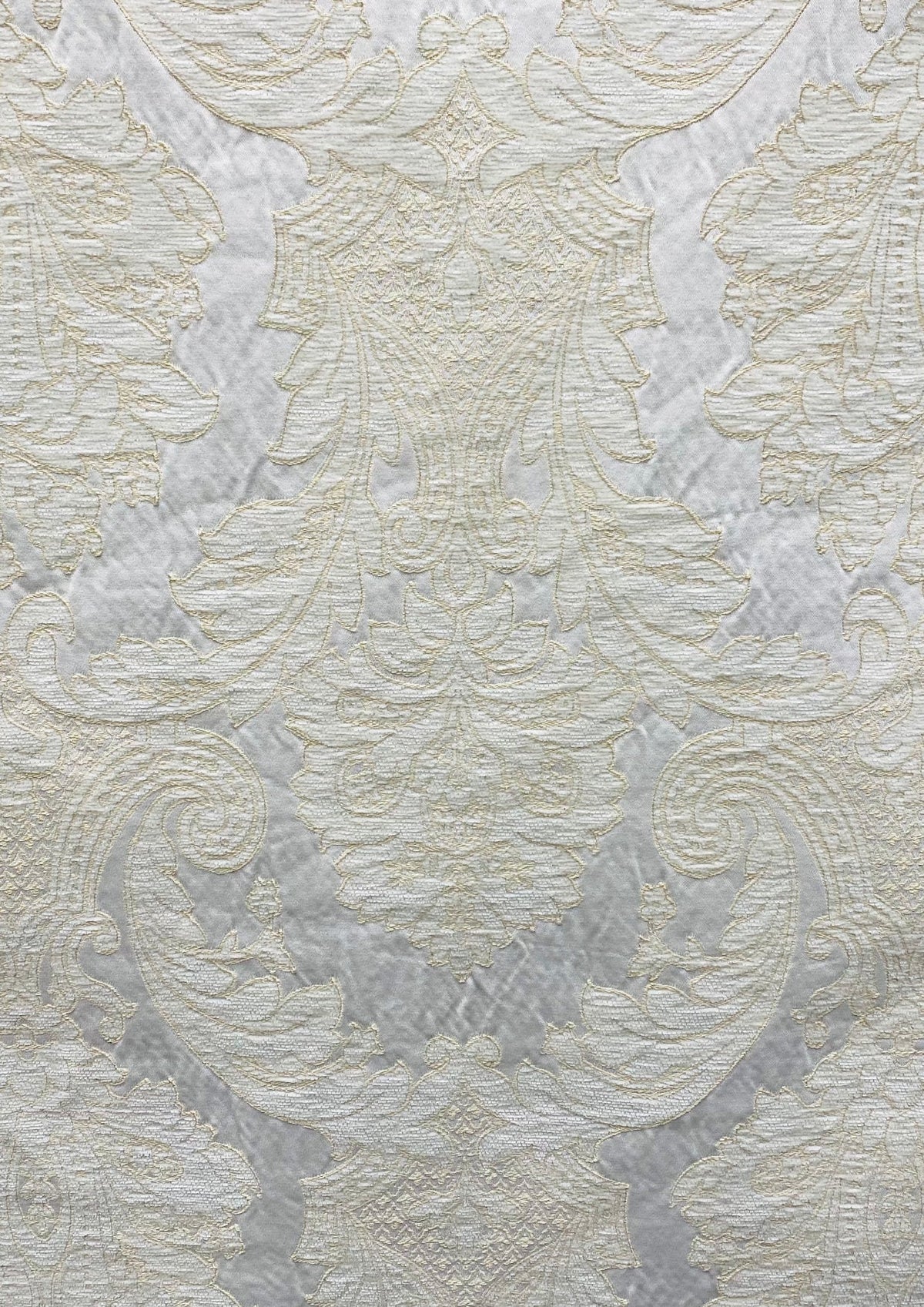 NEW Lady Daniella Designer Medallion Burnout Chenille Velvet Fabric - Brocade- White Cream Gold - Fancy Styles Fabric Pierre Frey Lee Jofa Brunschwig & Fils