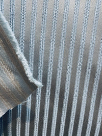 NEW Princess Gemma STRIPE Designer Brocade Satin Fabric- Ice Blue on Grey- Upholstery - Fancy Styles Fabric Pierre Frey Lee Jofa Brunschwig & Fils