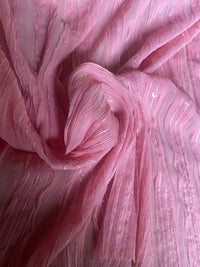 NEW Lady Lannister Layered Mesh Lace on Chiffon with Sequins- Pink - Fancy Styles Fabric Pierre Frey Lee Jofa Brunschwig & Fils