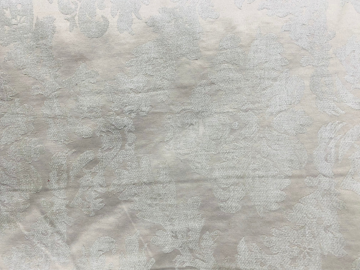 NEW! Lady Janet Railroaded Repeat Medallion Burnout Chenille Velvet Fabric - Antique White - Fancy Styles Fabric Pierre Frey Lee Jofa Brunschwig & Fils