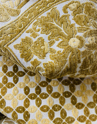 NEW King Tim Double Sided Burnout Chenille Velvet Fabric- Mustard Yellow- Upholstery - Fancy Styles Fabric Pierre Frey Lee Jofa Brunschwig & Fils