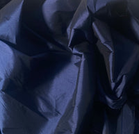 NEW: Lady Frank Light Designer “Faux Silk” Taffeta Fabric Made in Italy - Navy Blue with Black Iridescence - Fancy Styles Fabric Pierre Frey Lee Jofa Brunschwig & Fils