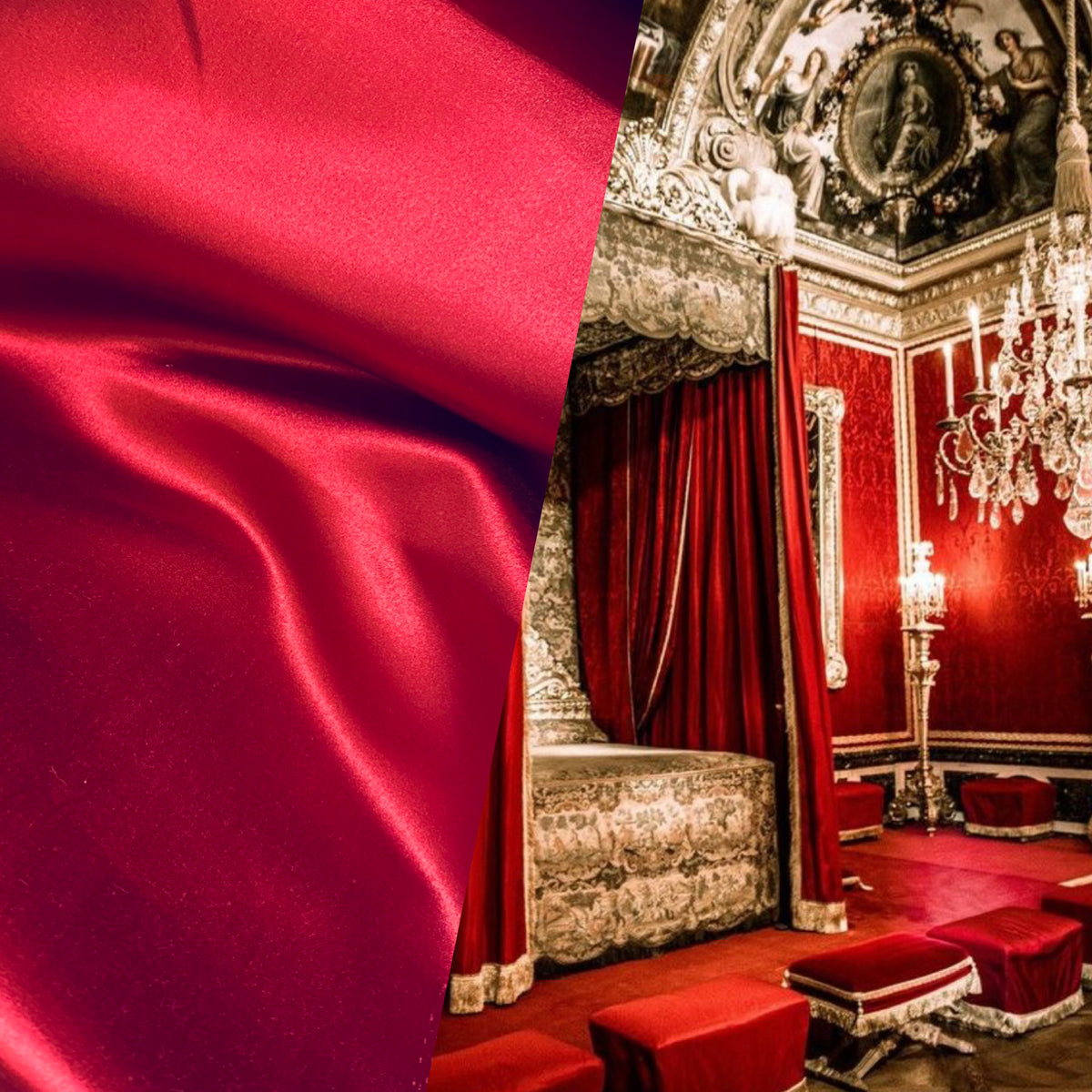 Prince Paul SOLID Upholstery and Drapery Satin Fabric- Red - Fancy Styles Fabric Pierre Frey Lee Jofa Brunschwig & Fils