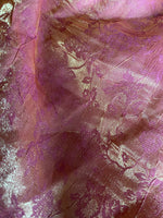 App Deal: 2 Yard Remnant of Pink and Gold Jacquard Floral Fabric