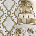 New Prince Peterson Designer Linen Inspired Decorating Drapery Fabric - Cream and Camel