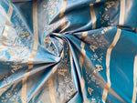 App Sale: Lady Lana 100% Silk Taffeta Embroidery Fabric Teal & Peach Iridescent