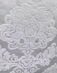 NEW King Julius Designer Brocade Satin Burnout Chenille Velvet Fabric - White - Fancy Styles Fabric Pierre Frey Lee Jofa Brunschwig & Fils
