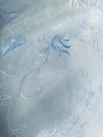 NEW Queen Cumberland Embroidered Organza with Floral Embroidery- Ice Blue