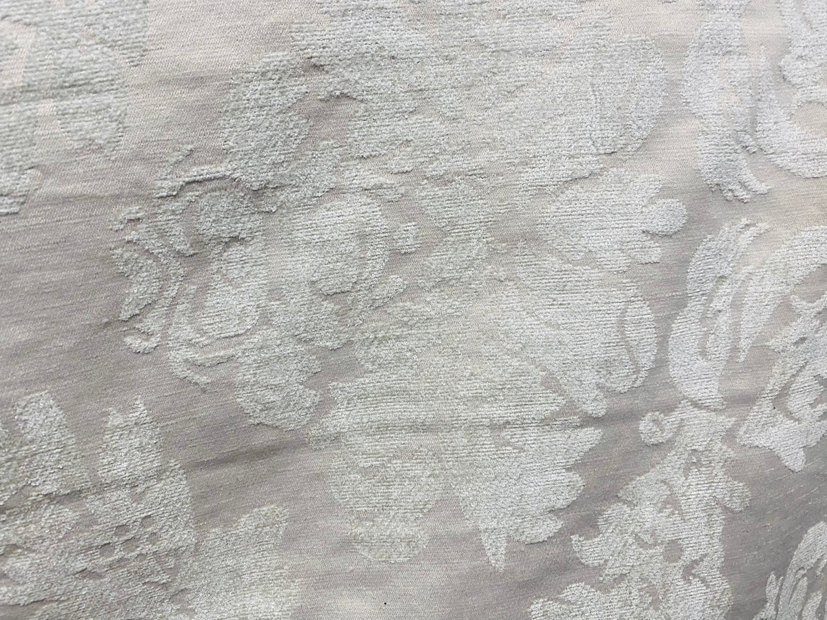 NEW! Lady Janet Railroaded Repeat Medallion Burnout Chenille Velvet Fabric - Antique White - Fancy Styles Fabric Pierre Frey Lee Jofa Brunschwig & Fils