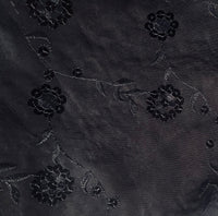 NEW Queen Carmine 100% Cotton Dress Weight Fabric with Embroidery and Sequins - Black - Fancy Styles Fabric Pierre Frey Lee Jofa Brunschwig & Fils