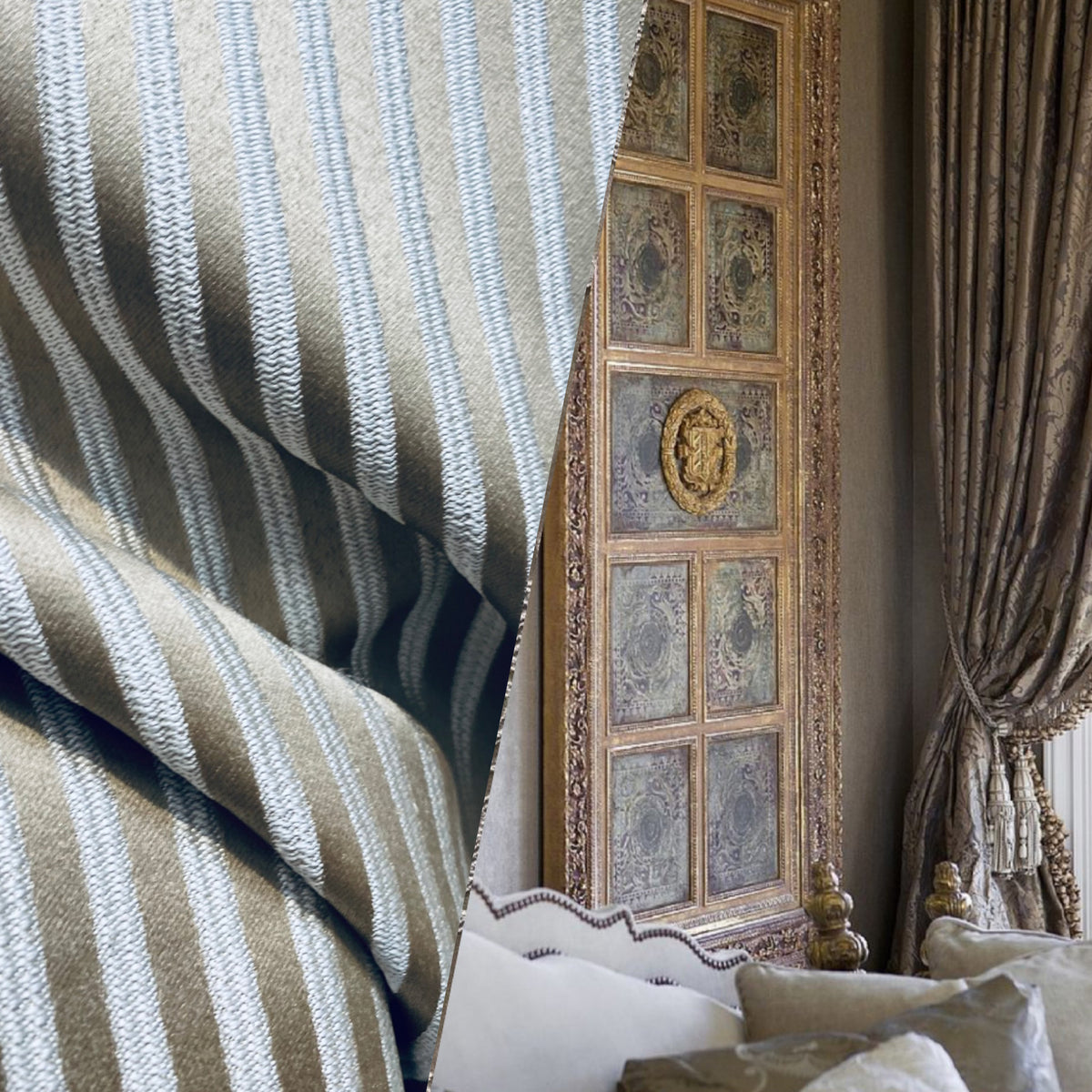 NEW Princess Gemma Gold Satin Damask Fabric - Fancy Styles Fabric Pierre Frey Lee Jofa Brunschwig & Fils