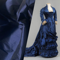 NEW: Lady Frank Light Designer “Faux Silk” Taffeta Fabric Made in Italy - Navy Blue with Black Iridescence - Fancy Styles Fabric Pierre Frey Lee Jofa Brunschwig & Fils