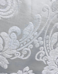 NEW King Julius Designer Brocade Satin Burnout Chenille Velvet Fabric - White - Fancy Styles Fabric Pierre Frey Lee Jofa Brunschwig & Fils