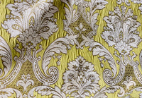 NEW King Donald Designer Brocade Satin Burnout Chenille Upholstery Velvet Fabric - Yellow - Fancy Styles Fabric Pierre Frey Lee Jofa Brunschwig & Fils