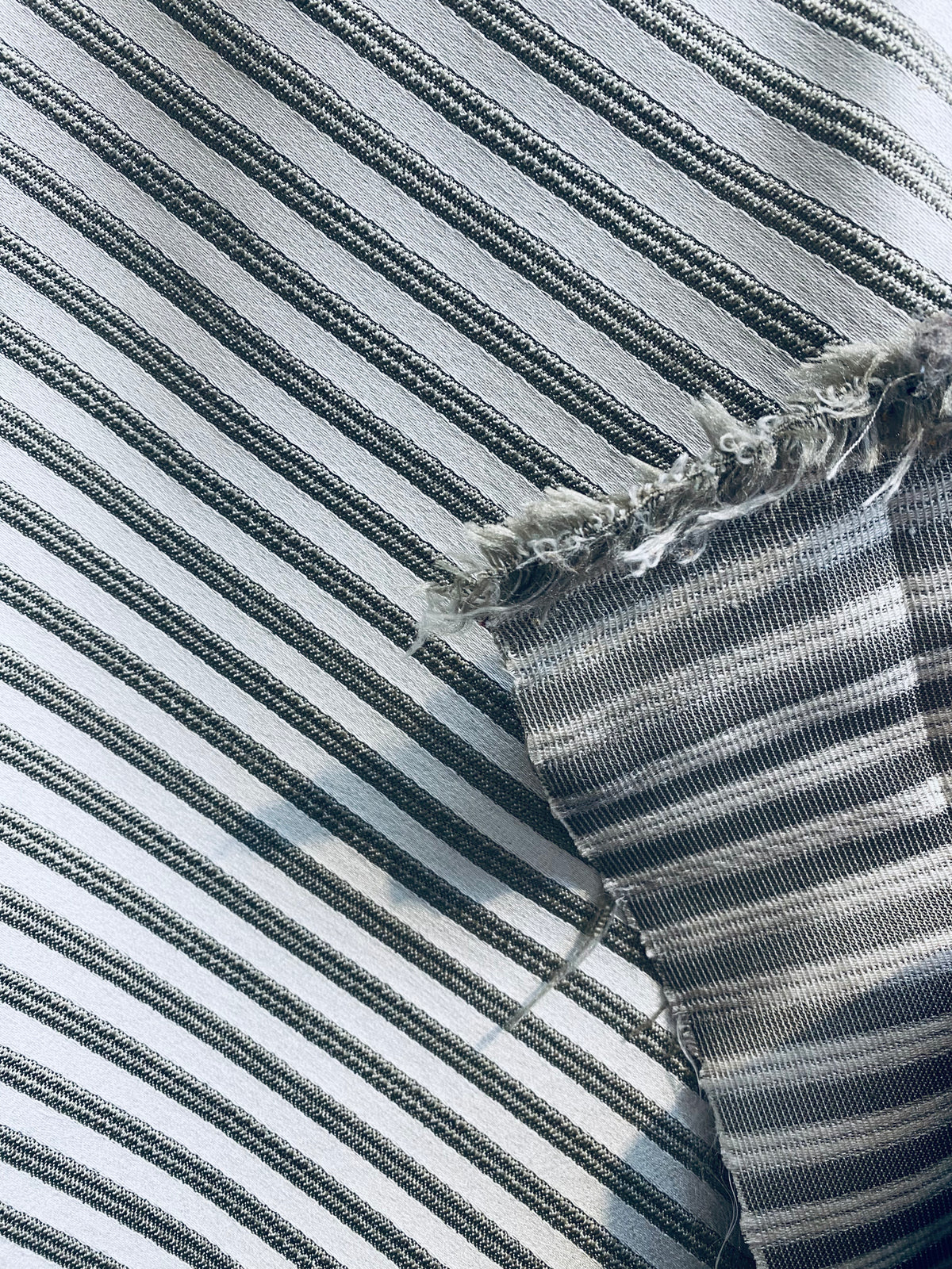 NEW Princess Gemma STRIPE Brocade Satin Fabric-Cloud Grey- Upholstery - Fancy Styles Fabric Pierre Frey Lee Jofa Brunschwig & Fils