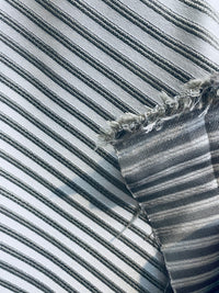 NEW Princess Gemma STRIPE Brocade Satin Fabric-Cloud Grey- Upholstery - Fancy Styles Fabric Pierre Frey Lee Jofa Brunschwig & Fils