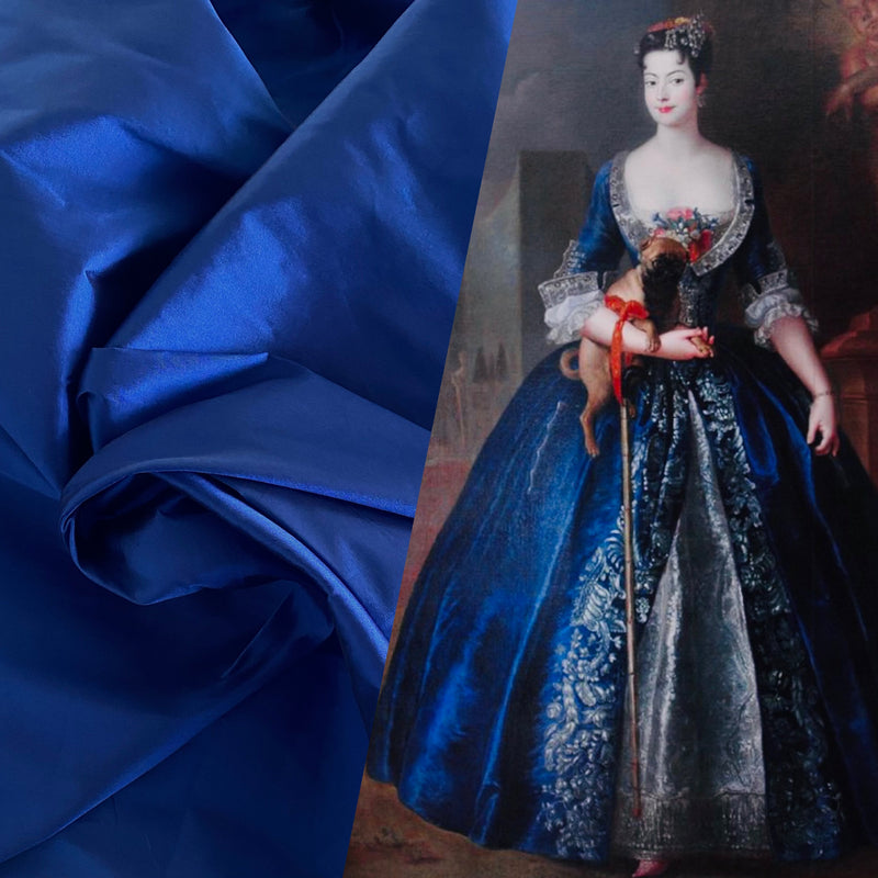 App Sale: Lady Frank Light Designer “Faux Silk” Taffeta Fabric Made in Italy - Dark Blue with Black Iridescence