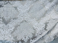 NEW Princess Gemma Designer Brocade Satin Fabric- Gray On Gray- Upholstery Medallion - Fancy Styles Fabric Pierre Frey Lee Jofa Brunschwig & Fils