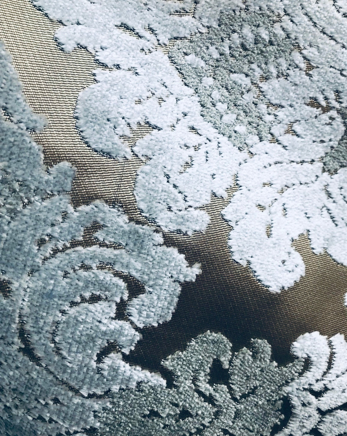 NEW! Emperor Walter Designer Italian Burnout Damask Chenille Silver-Blue Bronze Fabric Upholstery - Fancy Styles Fabric Pierre Frey Lee Jofa Brunschwig & Fils