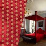 NEW! By the Roll (Wholesale): Prince Casper Designer Imported Italian Burnout Dot Chenille Velvet Fabric Upholstery Red
