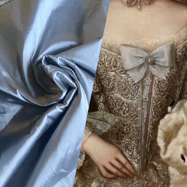 NEW Lady Frank Light Designer “Faux Silk” Taffeta Fabric Made in Italy Silver with Black Iridescence - Fancy Styles Fabric Pierre Frey Lee Jofa Brunschwig & Fils