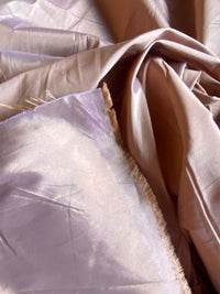 NEW Lady Frank Light Designer “Faux Silk” Taffeta Fabric Made in Italy Peach Gold with Lavender Grey Iridescence - Fancy Styles Fabric Pierre Frey Lee Jofa Brunschwig & Fils