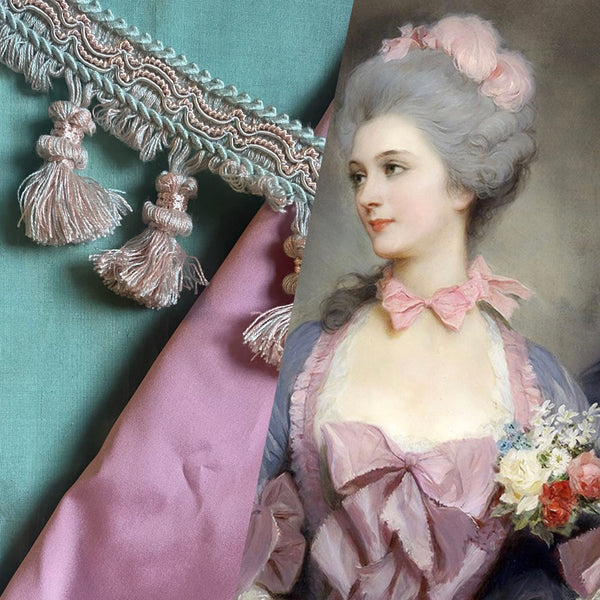 NEW! THE PRINCE PANDLER Tassel Trim - Pink and Aqua - Fancy Styles Fabric Pierre Frey Lee Jofa Brunschwig & Fils