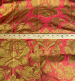 NEW Lord Mathis Designer 100% Silk Taffeta Damask Fabric - Tomato Red and Gold - Fancy Styles Fabric Pierre Frey Lee Jofa Brunschwig & Fils