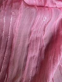 NEW Lady Lannister Layered Mesh Lace on Chiffon with Sequins- Pink - Fancy Styles Fabric Pierre Frey Lee Jofa Brunschwig & Fils
