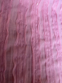 NEW Lady Lannister Layered Mesh Lace on Chiffon with Sequins- Pink - Fancy Styles Fabric Pierre Frey Lee Jofa Brunschwig & Fils