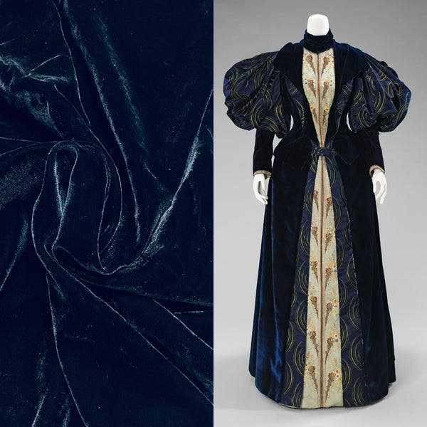 NEW! Back in stock! Miss Bonnie Midnight Blue Silk Rayon Velvet Fabric - Fancy Styles Fabric Pierre Frey Lee Jofa Brunschwig & Fils