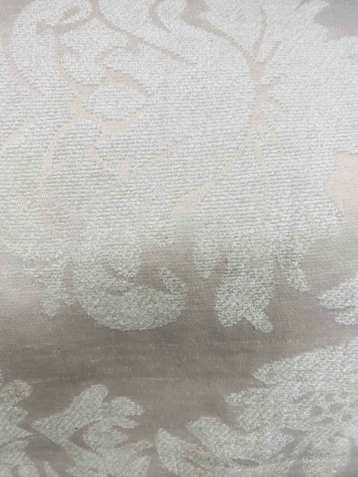 NEW! Lady Janet Railroaded Repeat Medallion Burnout Chenille Velvet Fabric - Antique White - Fancy Styles Fabric Pierre Frey Lee Jofa Brunschwig & Fils