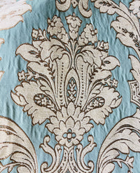 NEW King Donald Designer Brocade Satin Burnout Chenille Upholstery Velvet Fabric - Turquoise - Fancy Styles Fabric Pierre Frey Lee Jofa Brunschwig & Fils
