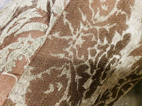 NEW! Lady Janet Designer Medallion Burnout Chenille Velvet Fabric - Platinum and Chocolate - Fancy Styles Fabric Pierre Frey Lee Jofa Brunschwig & Fils