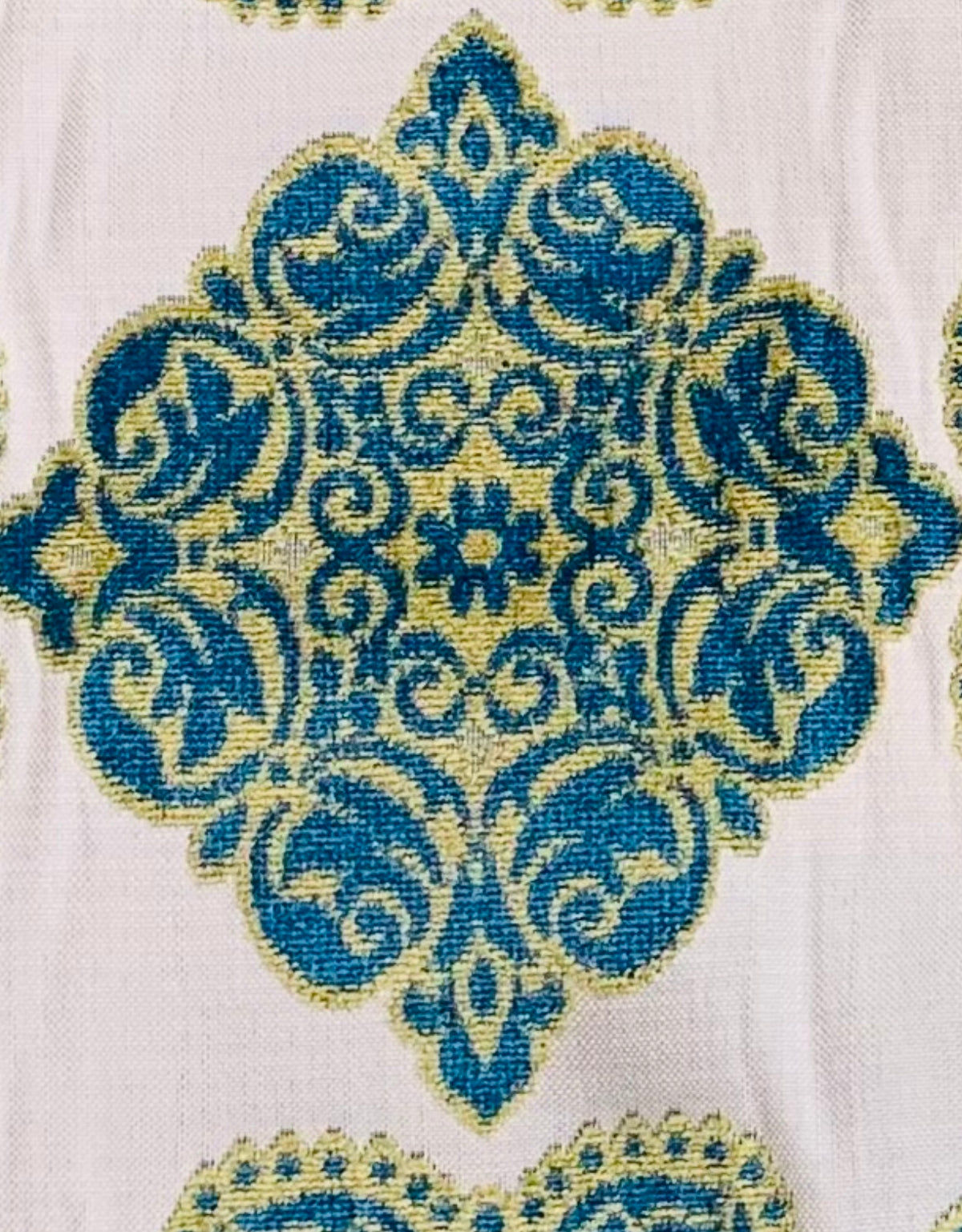 NEW! By the Roll (Wholesale): King Dante Designer Imported Italian Burnout Medallion Chenille Velvet Fabric Upholstery - Fancy Styles Fabric Pierre Frey Lee Jofa Brunschwig & Fils