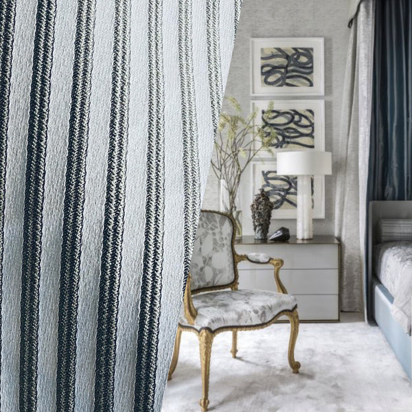 NEW Princess Gemma STRIPE Brocade Satin Fabric-Cloud Grey- Upholstery - Fancy Styles Fabric Pierre Frey Lee Jofa Brunschwig & Fils