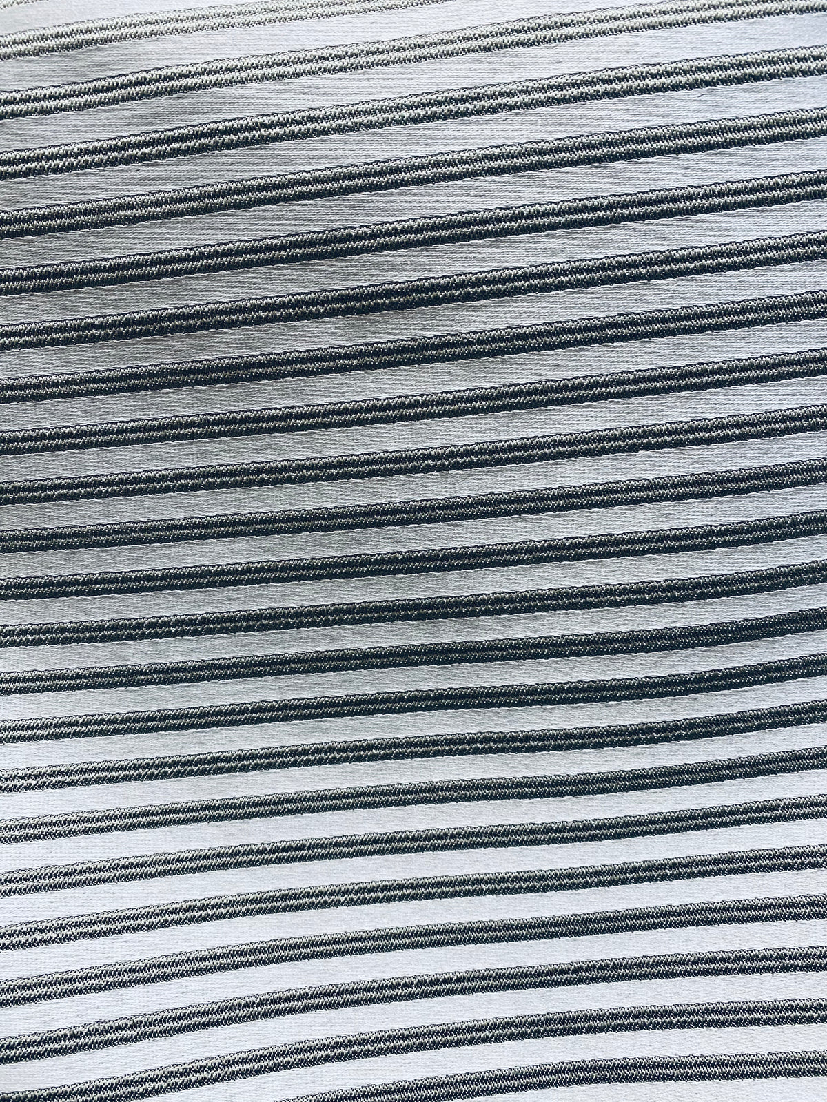 NEW Princess Gemma STRIPE Brocade Satin Fabric-Cloud Grey- Upholstery - Fancy Styles Fabric Pierre Frey Lee Jofa Brunschwig & Fils