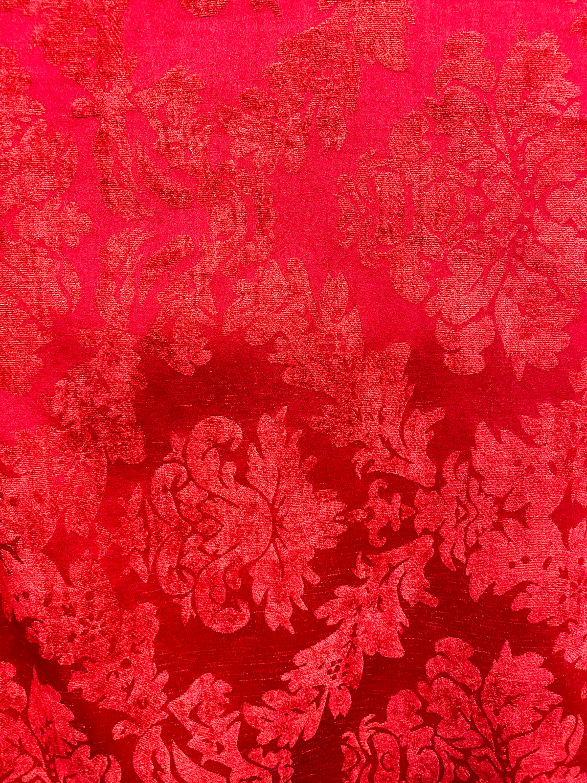 NEW! Lady Janet Designer Medallion Burnout Chenille Velvet Fabric RAILROADED - Red - Fancy Styles Fabric Pierre Frey Lee Jofa Brunschwig & Fils