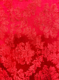 NEW! Lady Janet Designer Medallion Burnout Chenille Velvet Fabric RAILROADED - Red - Fancy Styles Fabric Pierre Frey Lee Jofa Brunschwig & Fils
