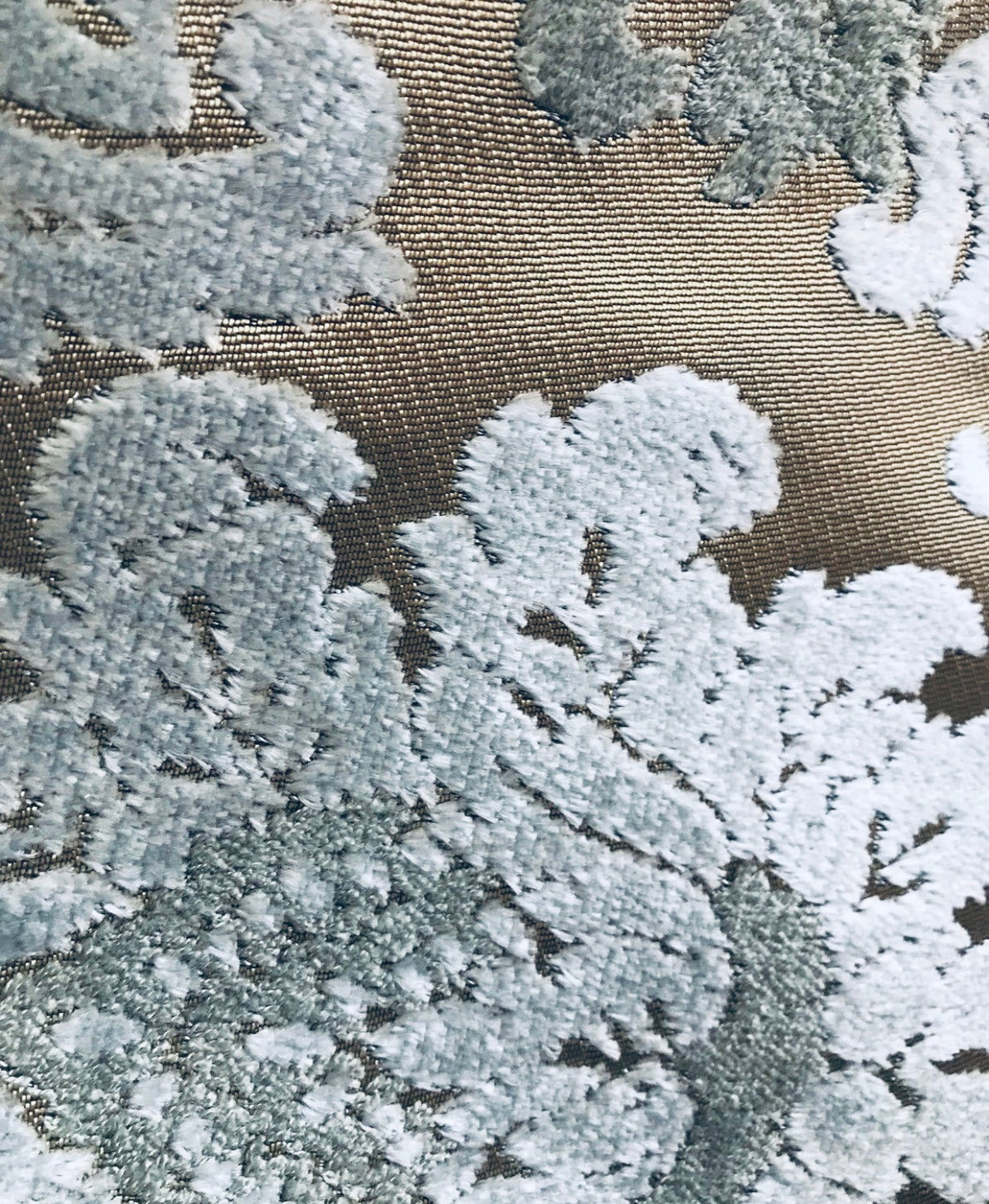 NEW! Emperor Walter Designer Italian Burnout Damask Chenille Silver-Blue Bronze Fabric Upholstery - Fancy Styles Fabric Pierre Frey Lee Jofa Brunschwig & Fils