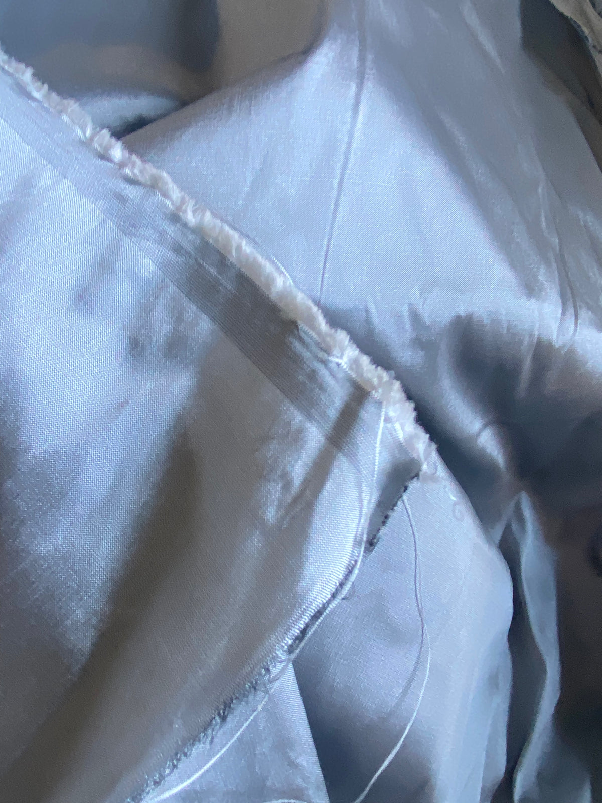 NEW Lady Frank Light Designer “Faux Silk” Taffeta Fabric Made in Italy Silver with Black Iridescence - Fancy Styles Fabric Pierre Frey Lee Jofa Brunschwig & Fils