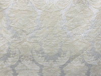 NEW Lady Daniella Designer Medallion Burnout Chenille Velvet Fabric - Brocade- White Cream Gold - Fancy Styles Fabric Pierre Frey Lee Jofa Brunschwig & Fils