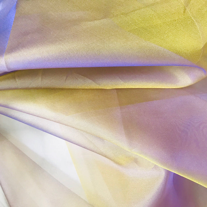 NEW 100% Silk Organza Jewel Purple & Yellow Iridescence - Fancy Styles Fabric Pierre Frey Lee Jofa Brunschwig & Fils