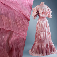 NEW Lady Lannister Layered Mesh Lace on Chiffon with Sequins- Pink - Fancy Styles Fabric Pierre Frey Lee Jofa Brunschwig & Fils