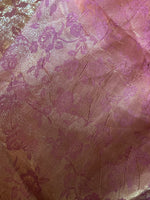 App Deal: 2 Yard Remnant of Pink and Gold Jacquard Floral Fabric