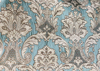 NEW King Donald Designer Brocade Satin Burnout Chenille Upholstery Velvet Fabric - Turquoise - Fancy Styles Fabric Pierre Frey Lee Jofa Brunschwig & Fils