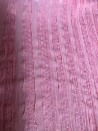 NEW Lady Lannister Layered Mesh Lace on Chiffon with Sequins- Pink - Fancy Styles Fabric Pierre Frey Lee Jofa Brunschwig & Fils