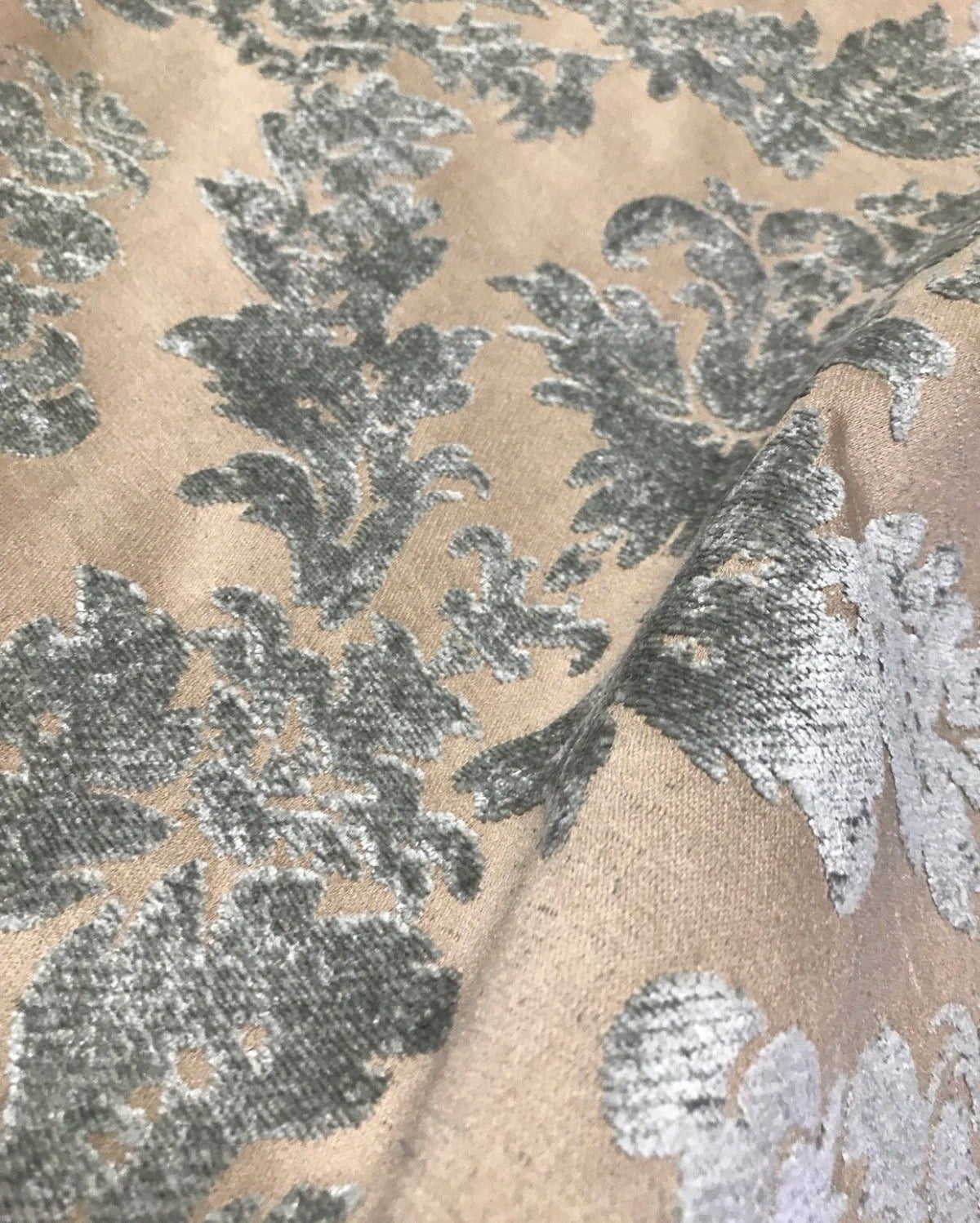 NEW! Lady Janet Designer Medallion Burnout Chenille Velvet Fabric - Aqua & Shell - Fancy Styles Fabric Pierre Frey Lee Jofa Brunschwig & Fils