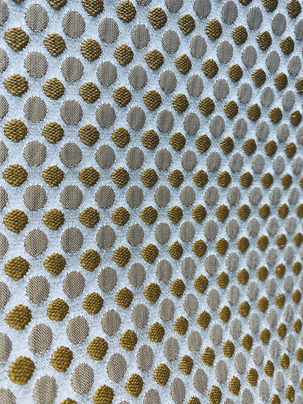 NEW! Princess Gemma DOT Designer Brocade Satin Fabric- Antique Gold And White - Upholstery Medallion - Fancy Styles Fabric Pierre Frey Lee Jofa Brunschwig & Fils