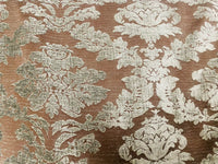 NEW! Lady Janet Designer Medallion Burnout Chenille Velvet Fabric - Platinum and Chocolate - Fancy Styles Fabric Pierre Frey Lee Jofa Brunschwig & Fils